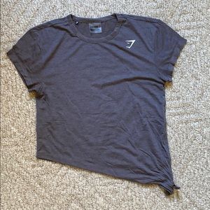 GYMSHARK women’s asymmetrical tie side t-shirt